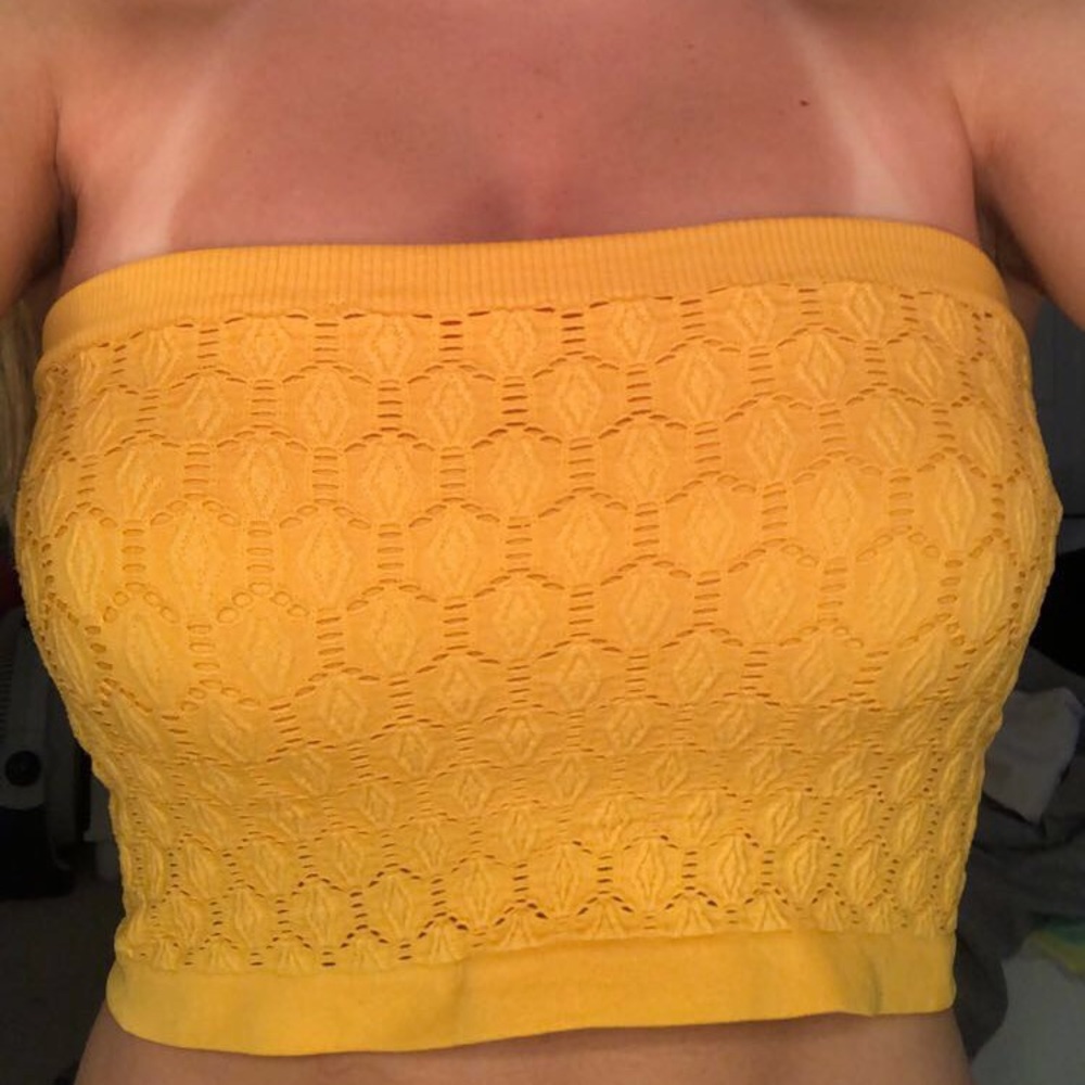 yellow bandeau top